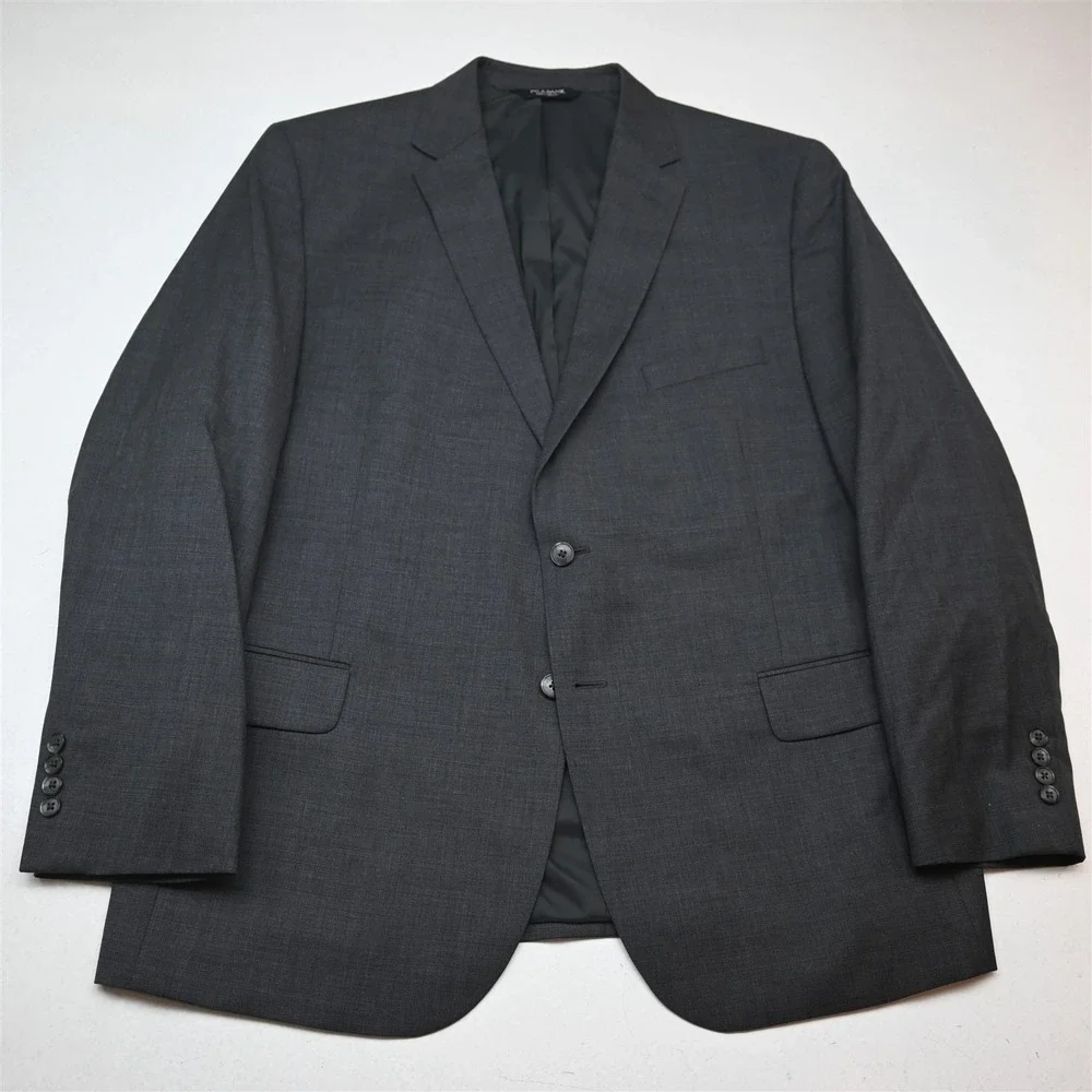 Jos A Bank 50R 48x30 Gray 100% Wool Traveler Mens Jacket Pants Suit